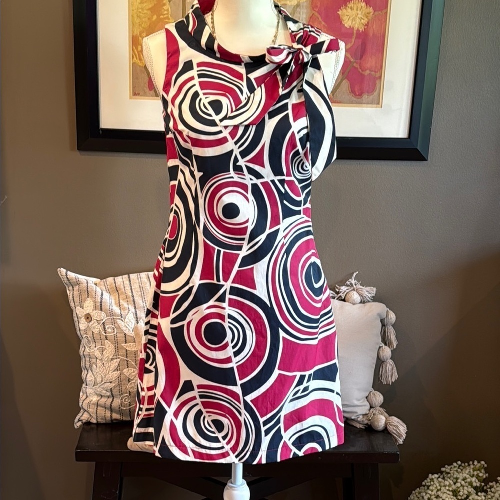 MERONA Abstract Art to Wear Retro Mod Sheath Dress Size 2